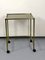 Vintage Brass Side Table On Wheels With Smoked Glass Top 1