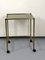 Vintage Brass Side Table On Wheels With Smoked Glass Top, Image 1