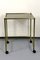 Vintage Brass Side Table On Wheels With Smoked Glass Top 3
