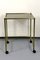 Vintage Brass Side Table On Wheels With Smoked Glass Top, Image 3