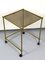 Vintage Brass Side Table On Wheels With Smoked Glass Top 5