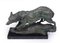 Mid-Century Bronze Skulptur von Wolf 1