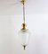 Glass & Brass Chandelier by Luigi Caccia Dominioni, 1970s 1