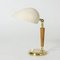 Brass, Wood and Lacquered Brass Table Lamp from Böhlmarks, 1940s, Image 1