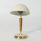 Brass, Wood and Lacquered Brass Table Lamp from Böhlmarks, 1940s 4