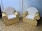 Italian Rattan Wicker Club Chairs, 1970s, Set of 2 1