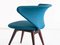 Wing-Shaped Side Chair in Petrol Blue Fabric and Beech by Sigfrid Ljungqvist, 1958 9