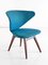 Wing-Shaped Side Chair in Petrol Blue Fabric and Beech by Sigfrid Ljungqvist, 1958 12