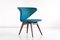 Wing-Shaped Side Chair in Petrol Blue Fabric and Beech by Sigfrid Ljungqvist, 1958 2