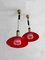 Mid-Century Counterweight Red Acrylic Glass Ceiling Lamps from Stilux Milano, Set of 2 3