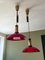 Mid-Century Counterweight Red Acrylic Glass Ceiling Lamps from Stilux Milano, Set of 2 1