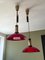 Mid-Century Counterweight Red Acrylic Glass Ceiling Lamps from Stilux Milano, Set of 2, Image 1