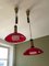Mid-Century Gegengewicht Deckenlampen aus Rotem Acrylglas von Stilux Milano, 2er Set 2