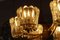 Lampadario in ottone con otto bicchieri in cristallo, anni '50, Immagine 9