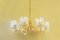 Brass Chandelier with 8 Crystal Glasses, 1950s 1