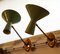 Mid-Century Italian Brass and Green Lacquer Articulated Sconces, 1950s, Set of 2 1