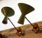 Mid-Century Italian Brass and Green Lacquer Articulated Sconces, 1950s, Set of 2, Immagine 1