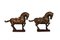 Chinese Tang Dynasty Style Decorative Carved Wood Horse Sculptures, Set of 2, Image 1