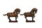 Esculturas decorativas de caballos de madera tallada estilo chino de la dinastía Tang. Juego de 2, Imagen 1