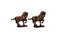 Sculture di cavalli in legno intagliato, Cina, set di 2, Immagine 2