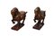 Chinese Tang Dynasty Style Decorative Carved Wood Horse Sculptures, Set of 2 3