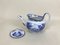 Victorian Blue and White Earthenware Boat Shaped Teapot, 1850s 6