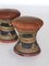 North African Rattan and Leather Stools, 1960s, Set of 2 5