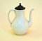 Victorian Salt Glazed White Ironstone Coffee Pot with Pewter Lid, 1870s 1