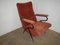 Italian Velvet Lounge Chair, 1940s, Image 1