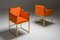 Chaises à manger en laiton et velours orange par Maison Jansen, 1980s, Set de 10 11