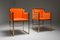 Esszimmerstühle aus Messing und Orangefarbenem Samt von Maison Jansen, 1980er, 10er Set 15