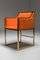 Chaises à manger en laiton et velours orange par Maison Jansen, 1980s, Set de 10 14