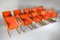 Brass & Orange Velvet Dining Chairs by Maison Jansen, 1980s, Set of 10 2