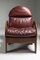 Arcata Burgundy Leather & Walnut Lounge Chairs by Gae Aulenti for Poltronova, 1968, Set of 2 8
