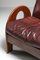 Arcata Burgundy Leather & Walnut Lounge Chairs by Gae Aulenti for Poltronova, 1968, Set of 2 5