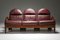 Arcata Walnut & Burgundy Leather Sofa by Gae Aulenti for Poltronova, 1968 2