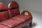 Arcata Walnut & Burgundy Leather Sofa by Gae Aulenti for Poltronova, 1968 9