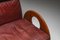 Arcata Walnut & Burgundy Leather Sofa by Gae Aulenti for Poltronova, 1968 13