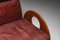 Arcata Walnut & Burgundy Leather Sofa by Gae Aulenti for Poltronova, 1968, Image 13