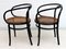 Curved Beech & Straw Dining Chairs by Michael Thonet for Thonet, 1920s, Set of 2, Image 6