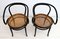 Curved Beech & Straw Dining Chairs by Michael Thonet for Thonet, 1920s, Set of 2 3
