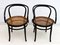Curved Beech & Straw Dining Chairs by Michael Thonet for Thonet, 1920s, Set of 2 2