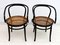 Curved Beech & Straw Dining Chairs by Michael Thonet for Thonet, 1920s, Set of 2, Image 2