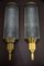 Large Art Deco Brass and Glass Wall Lamps, 1920s, Set of 2 4