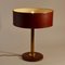 Mid-Century French Brass and Leather Table Lamp, 1950s, Image 3