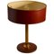 Mid-Century French Brass and Leather Table Lamp, 1950s, Image 1