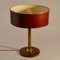 Mid-Century French Brass and Leather Table Lamp, 1950s 4