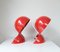 Vintage Dalu Table Lamps in Red by Vico Magistretti for Artemide, 1960s, Set of 2 7