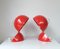 Vintage Dalu Table Lamps in Red by Vico Magistretti for Artemide, 1960s, Set of 2 1
