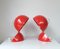 Vintage Dalu Table Lamps in Red by Vico Magistretti for Artemide, 1960s, Set of 2, Image 1